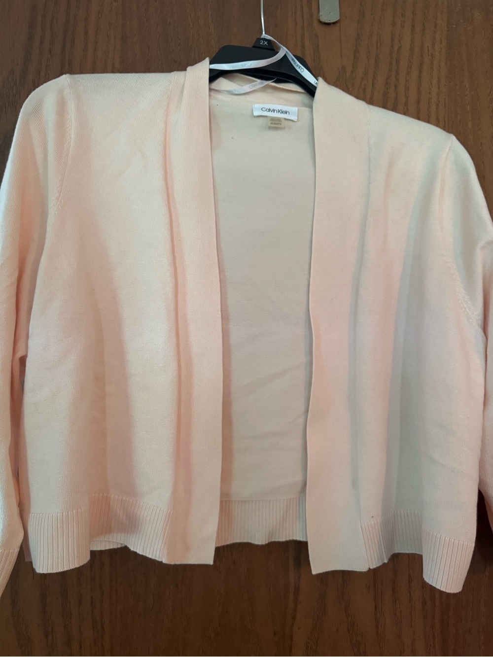 Calvin Klein Soft Blush Open-Front Sweater Cardigan